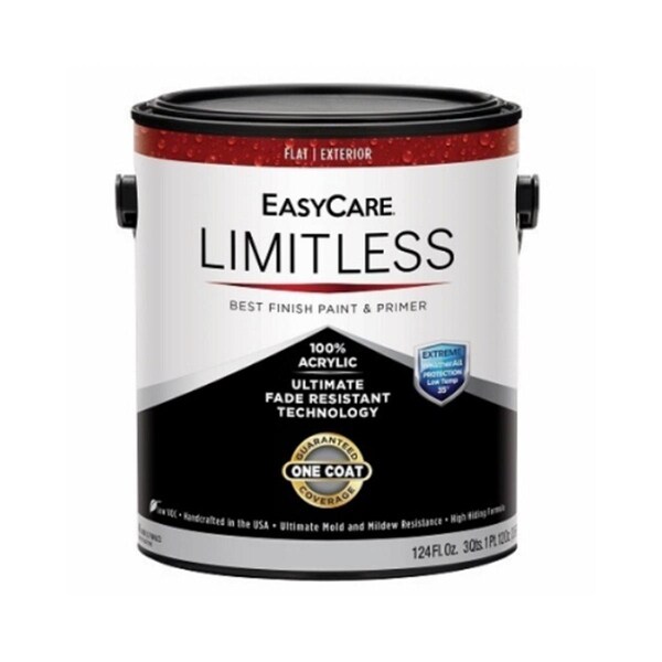 Gourmetgalley 1 gal EasyCare Limitless Exterior Latex House Flat Paint & Primer White GO3859454 - main